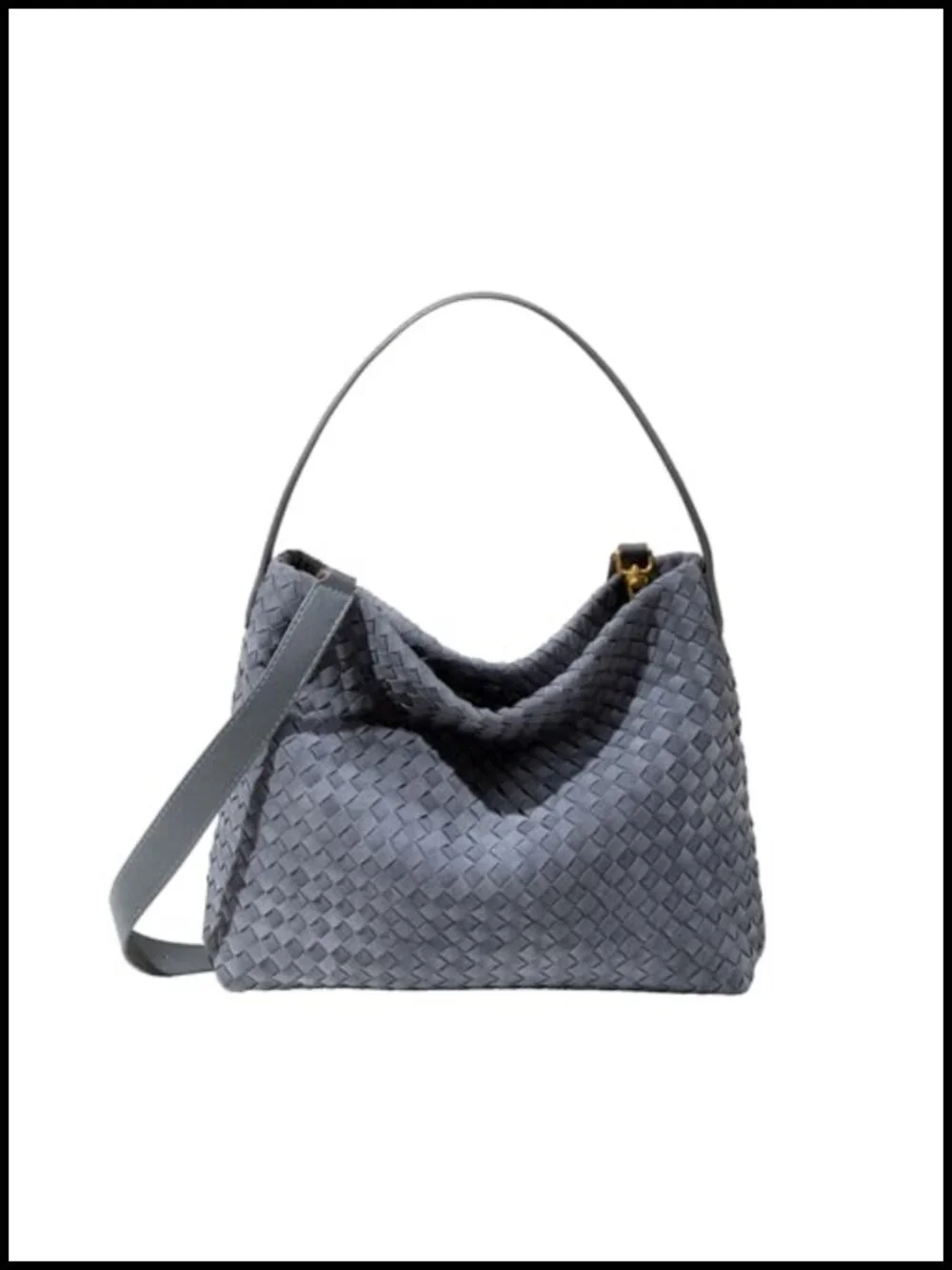 Faux Suede Woven Hobo Tote Bag Large Shoulder Purse